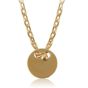 Round Classic Pendant Necklace 18k Gold Plated
